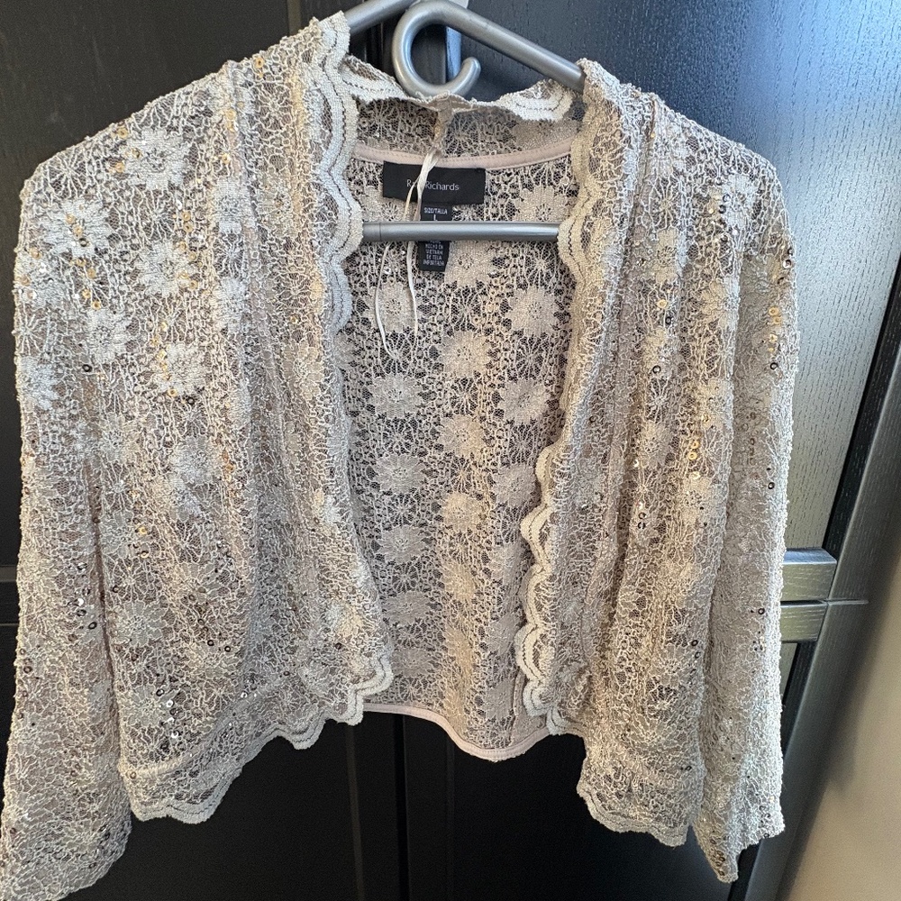 R& M Richard’s Scalloped Sequin Laced Bolero